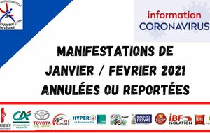 MANIFESTATIONS JANVIER /FEVRIER ANNULÉES OU REPORTÉES
