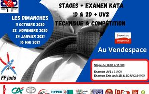 ANNULÉ Stage kata + Examen 1D & 2D + UV2 Technique & Compétition  