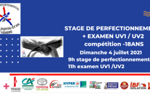 stage + examen UV1 et UV2 compétition pour les mineurs.