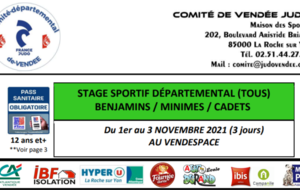 STAGE SPORTIF BENJAMINS / MINIMES / CADETS 3 jours Vendespace