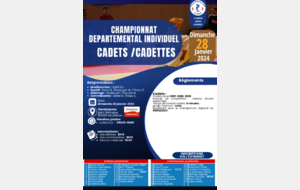 Championnat Departemental Indiv. Cadets M et F 08h30