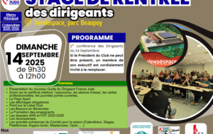 Stage de rentrée 85 des dirigeants Dimanche 14 septembre 