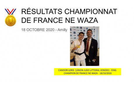 RESULATS CHAMPIONNAT DE FRANCE NE WAZA - 18 OCTOBRE 2020