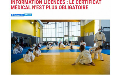 LE CERTIFICAT MEDICAL N'EST PLUS OBLIGATOIRE POUR LES MINEURS
